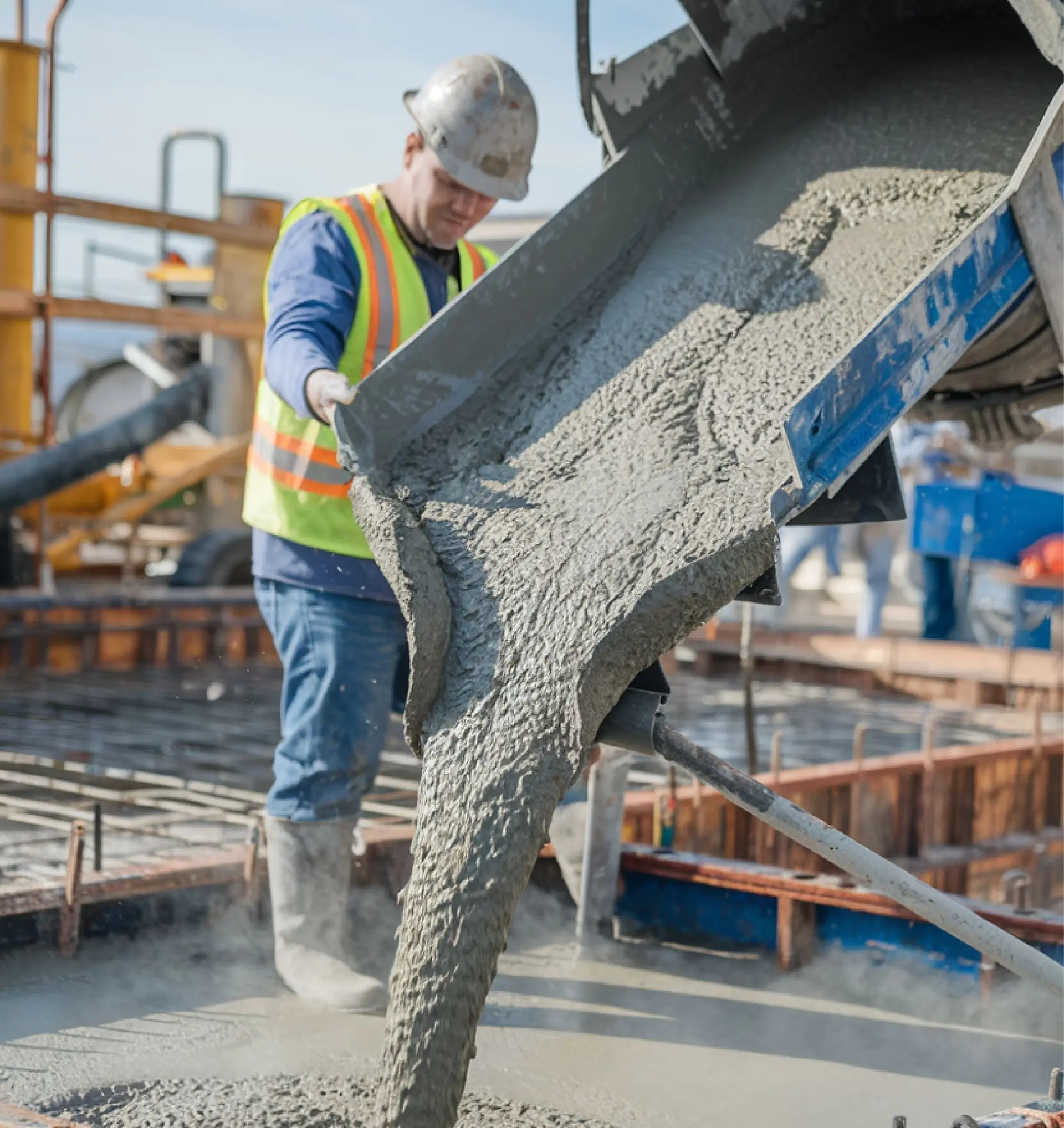 Cox Decorative Concrete worker pouring concrete